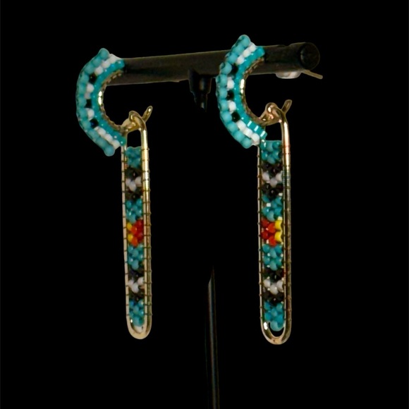Colorful Beaded Designer Earrings - Picture 1 of 3
